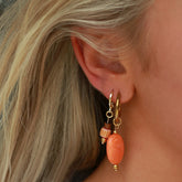 Boucles d'oreilles en or pastille orange